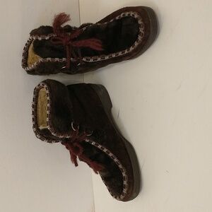 Vintage Snowland Leather & Faux Fur Snow   Ski Lodge Boots 60s Era Classic Sz 6